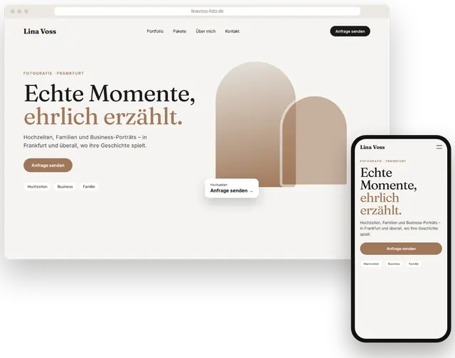 Beispiel-Portfolio-Website für eine Fotografin