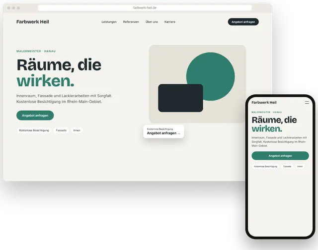 Beispiel-Website für einen Malerbetrieb mit Referenzprojekten