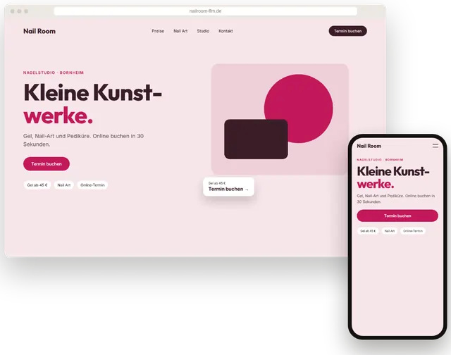 Beispiel-Website für ein Nagelstudio mit Online-Terminbuchung