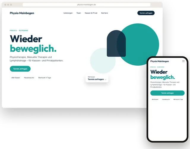 Beispiel-Website für eine Physiotherapie-Praxis mit Online-Terminanfrage
